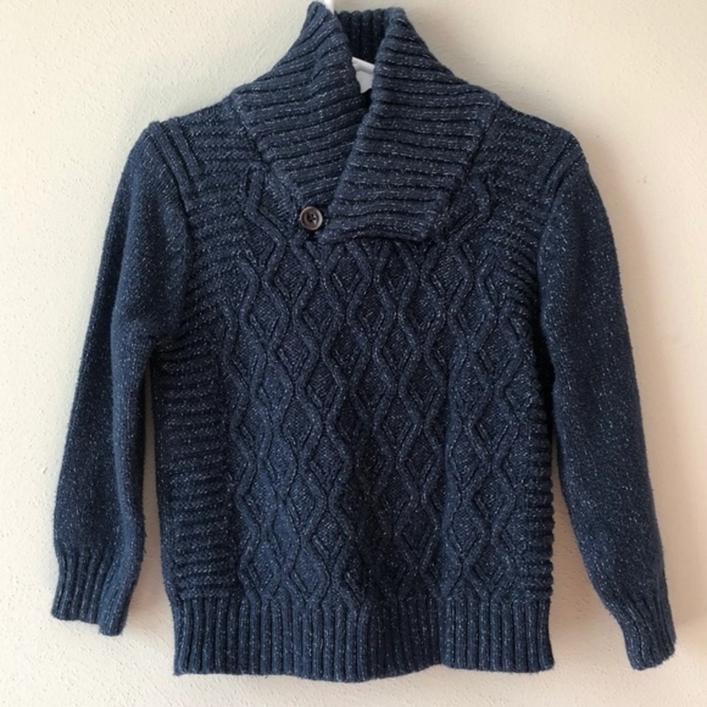 NWOT CAT & JACK BLUE CABLE KNIT SWEATER